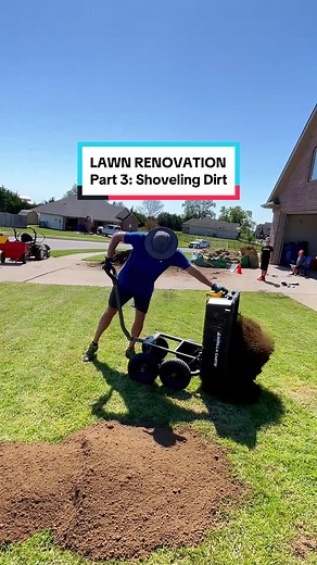 Shoveling Dirt for Fall Lawn Renovation | LawnDad DIY