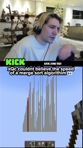 xQc couldn't believe the speed of a merge sort algorithm #xqc #computerscience #mergesort #sortingalgorithim