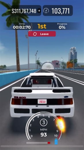 Ford RS200 EVOLUTION #vehiclelegends Drag race place: 7.49 seconds race finished.