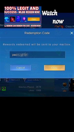 Redeem code 2025 #viral #mobilelegends #redeecode