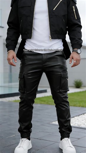 Men’s faux leather pants 🔥#fyp #tiktokshopholidayhaul #mensfashion #pantsformen #leatherpants #outfitinspo