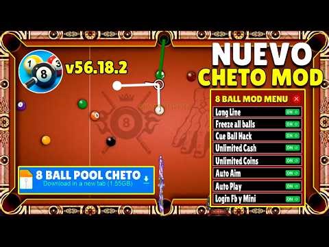 NUEVO CHETO MOD PARA 8 BALL POOL ✅ LINEAS LARGAS 8 BALL POOL HACK CHETO APK 2026 🔥