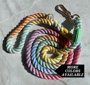 Rope Dog Leash Pastel Braided Cotton Leash Pet Supply Dog Walk Bag Carrier Puppy Cotton Rope Leash Dog Owner Gift Gold Gift for New Dog Mom - Etsy