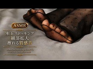 4K ASMR 黒のドット柄ストッキングに包まれた美足のクローズアップ | Macro view of elegant feet in sheer black dotted pantyhose