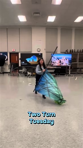 Day 10 - Two Turn Tuesday - First time trying a two turn under a toss! Let’s go!!! #GuardMonth2026 #winterguard #colorguard