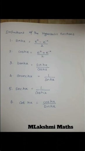 Hyperbolic function formulas #engineeringmathematics