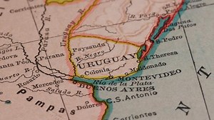 Uruguay country map animation South America, detailed geography visualization