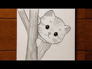 Cute Cat Pencil Sketch | Easy Step-by-Step Cat Drawing for Beginners 🐾 | Simple Drawing Tutorial