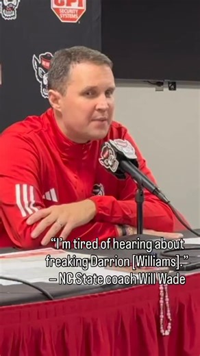 Jacey Zembal on Instagram: "NC State coach Will Wade on outsider's criticism of senior power forward Darrion Williams following the Wolfpack's 70-57 win over Wake Forest on Dec. 31, 2025, in Raleigh, N.C. #ncstate #ncsu #wolfpack #WPN #Rivals"