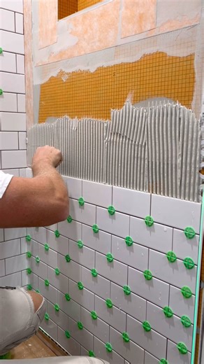 This whole shower is subway tile but you won’t believe what we’re doing on this floor… #staytuned it’s gonna be EPIC ✌️ . . #construction #homerenovation #enterpreneur #homeimprovement #work #tools #diy #fyp #realestate #carpentry #home #remodel #hardwork #interiordesign #homedecor #interior #asmr #amazing #family #fashion #love #tbt #trending | DJ.Tiling
