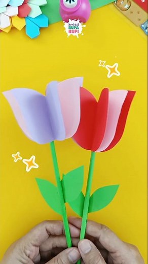 🌷 Kreasi bunga TULIP mudah dari origami