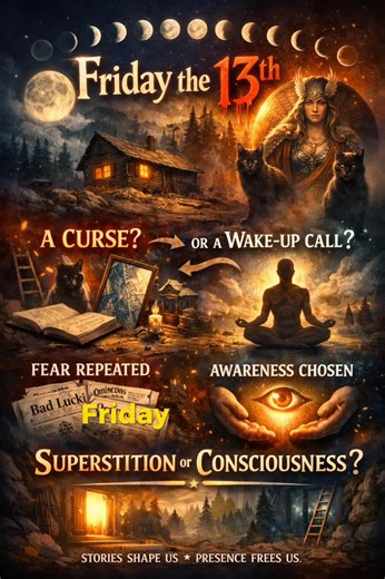 What if the fear around this date says more about human expectation than destiny? Let’s explore how symbols gain power, how stories shape the nervous system, and how awareness rewrites the experience. #FridayThe13th #Symbolism #CollectiveBelief #MindfulLiving #Consciousness