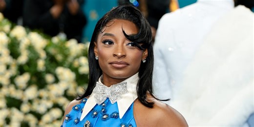 Simone Biles Is Perfection in an Electric Blue Mini Dress at the 2025 Met Gala