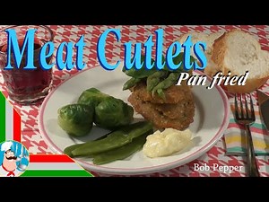 Beef Pan fried Meat Cutlets recipe dish served with vegetables how to cook step by step cooking food