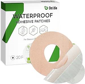 Onida Dexcom G7 Adhesive Patches 20PCS Over Patches for Dexcom G7 & Stelo CGM,Pre-Cut Adhesive Overpatches Waterproof, Continuous Glucose Monitor Sensor Cover