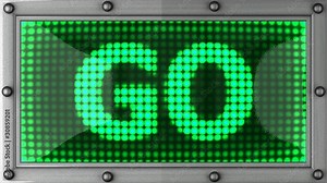 go announcement on the LED display