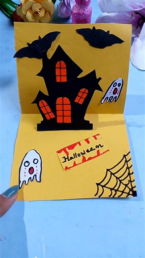 🧛 Handmade Halloween Card🎃!#DIYCraft#youtubeshorts#TrendingNow