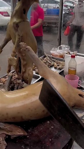 steamed whole dog meat #food #specialfood