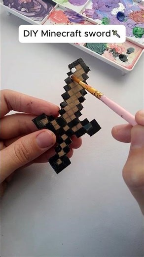 DIY Minecraft Sword🗡keychain/ART ISLAND/easy idea✨(Mini Version🫶🏻) #diy #craft #shorts #minecraft