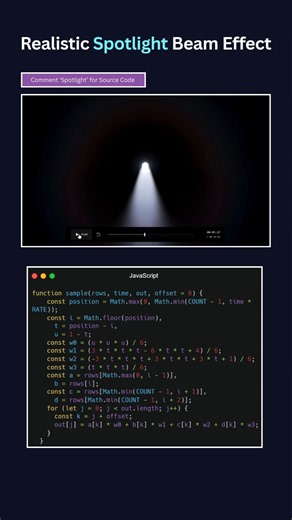 Realistic Spotlight Beam Effect | HTML, CSS & JS