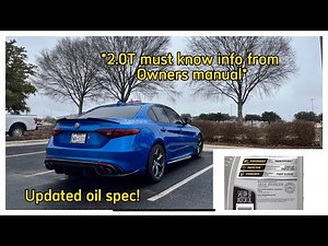 Alfa Romeo Giulia/Stelvio: Owner's Manual Essentials for Engine Reliability