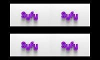 Mix of 4 videos from youtube : Syfy logo at the same time