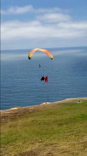 Paraglider Teases Landing Torrey Pines Gliderport ~ La Jolla, San Diego, California