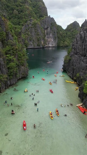 Stunning Aerial View of Big Lagoon in El Nido Philippines