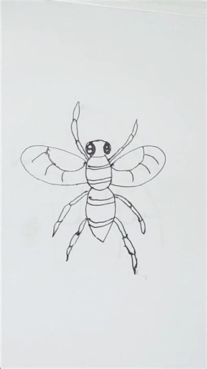 Easy bee drawing video | How to draw a bee 🐝 step by step tutorial
