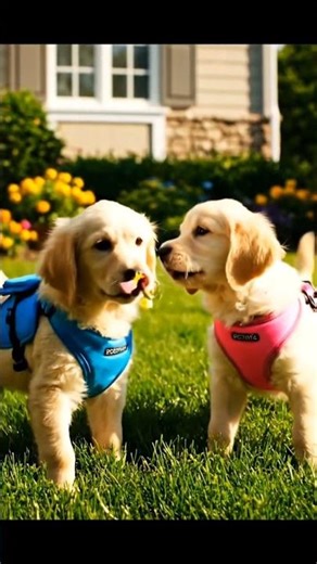 Dogs are playing with each other. #animation #ai