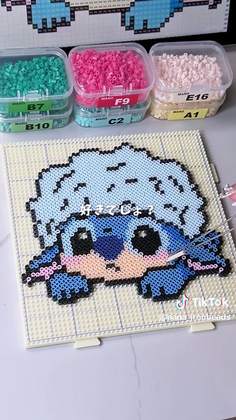 アイロンビーズ100日間作り続ける女 【DAY 24】 #アイロンビーズ図案 #ハンドメイド #fyp