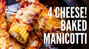 4.6K views · 51 reactions | Stuffed manicotti is the best comfort food! This 4 cheese version makes a good dish even better! | Sip and Feast | Facebook