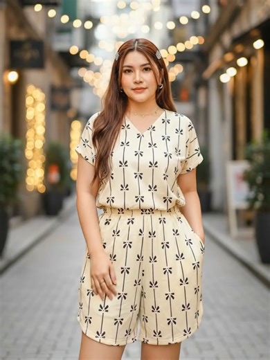 ZOE M-2XL terno short 2 pocket Cotton Spandex Womenswear Overalls Suits Lingerie Lady Comfort #ComfyOutfitPH #AFFPH #TikTokFindsPH #DailyWearPH #PambahayPH #WomenswearPH #TrendingPH