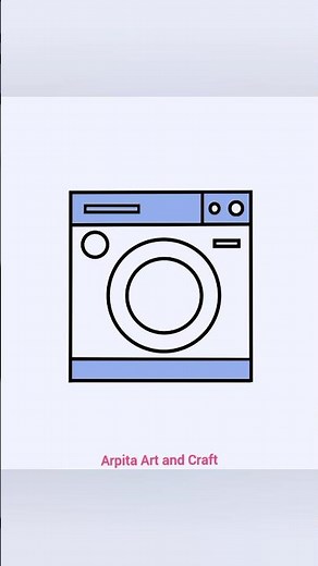 how to draw a washing machine | #shorts #drawing #art #washingmachine