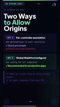 Fix CORS Error in 60 Seconds ⚠️ | Spring Boot Quick Fix