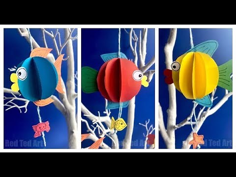 3d Paper Fish DIY- How to make a 3d Paper Fish Decoration Templates incl