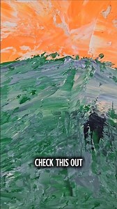 Orange Sunburst | Expressionist Oil Coldwax Landscape Painting 8x8