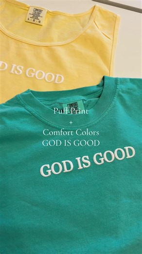 GOD IS GOOD puff print comfort colors tees and tanks! #Jesus #GOD #christian #godisgood #fyp
