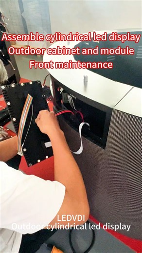 Outdoor Cylindrical led display outdoor waterproof cabinet and panels Front maintenance #ledvdi #outdoorleddisplay #cylindricalleddisplay #customizedleddisplay #ledvideowall #factory | Linda-LEDVDI