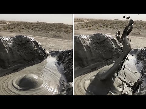 Incredible Close Up Of Mud Volcano