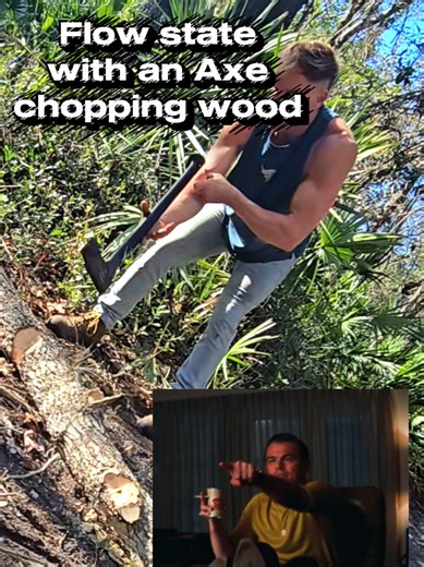 Chopping or splitting wood with an axe is not only great for fitness, boosting testosterone, etc but also great for the mind, hand-eye coordination, and more #axe #choppingwood #bushcraft #fiskars #wood
