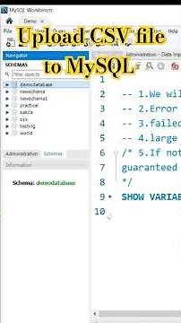 How to Upload CSV file to MySQL #sql #mysql #csvfile