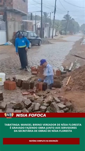 Nisiafofoca on Instagram: "O Vereador pedreiro! O vereador Manoel Birino, de Nísia Floresta, foi visto nesta semana participando ativamente de uma obra realizada em parceria com os servidores da Secretaria Municipal de Obras em tabatinga. Em vez de apenas acompanhar os trabalhos, o parlamentar decidiu ir além e colocar a mão na massa, atuando diretamente na execução do serviço. A presença do vereador no local chamou a atenção de moradores e trabalhadores, que destacaram a postura simples e parti