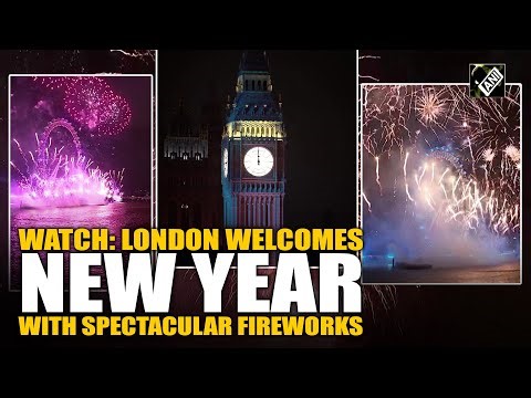 Big Ben rings out as New Year’s fireworks display light up London