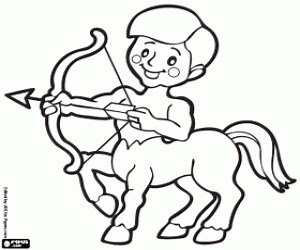Centaur with bow and arrow coloring page printable game