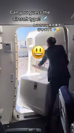 Flight attendant closing an airplane door | CAは飛行機のドアを閉める