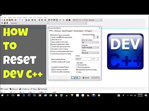 How to Reset Default Settings in Dev C++
