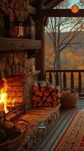 SPRING NIGHT BY THE FIREPLACE 🌙🔥 Smooth Jazz Ambience #shorts