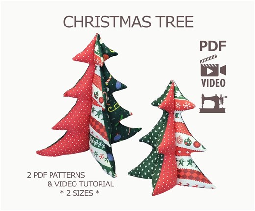 Fabric Christmas Tree Sewing Pattern | Christmas Decor | Christmas Ornament | Christmas Gift | Christmas Tree Pattern | Chr007 - Etsy