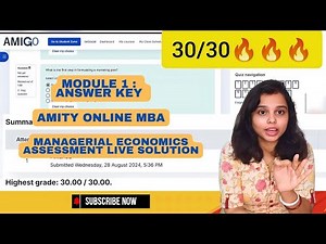 Module-1🔥 |Answer Key✍️|Managerial Economics | 2024 Amity online MBA
